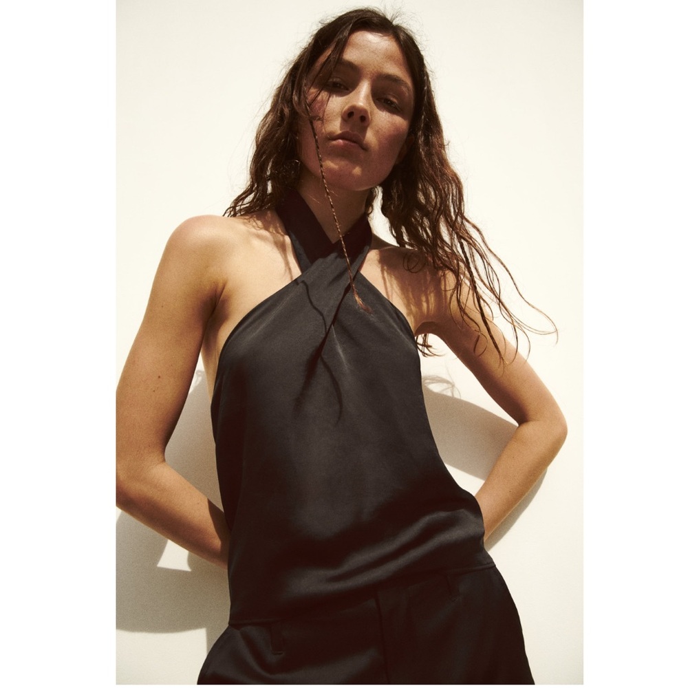 Zara satin effect halter top